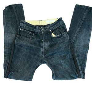 Rag & Bone black distressed high rise straight leg jeans size 26